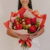Buquê com 6 Rosas e Ferrero Rocher